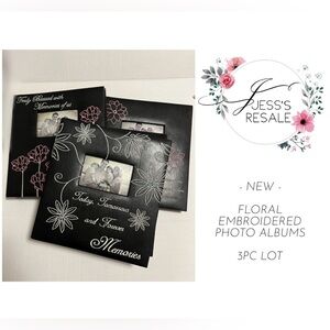 🆕MYX MAKE YOUR MARK - NEW - 3PCS - FLORAL EMBROIDERED PHOTO ALBUMS